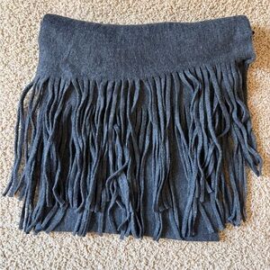 NWT Lucky Brand Charcoal Fringe Scarf